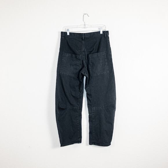 Nili Lotan $390 Shon Pant Mid Rise Barrel Leg in Carbon size 4 - Picture 4 of 10